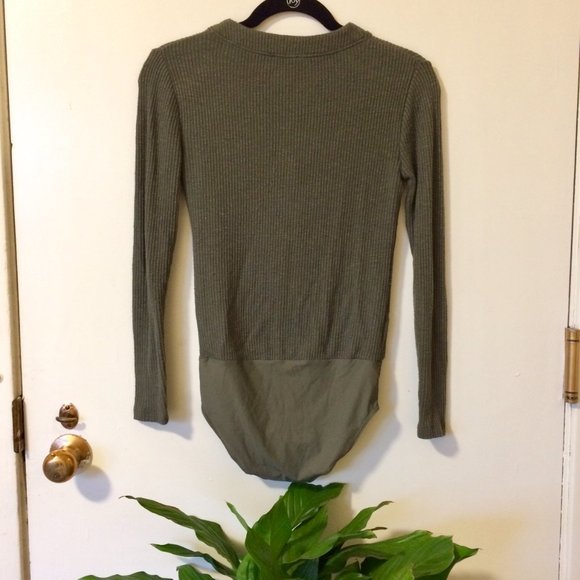 J. Crew Point Sur Ribbed Bodysuit Green - Picture 7 of 7